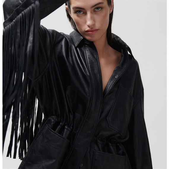 2NDDAY Bruchet Fine Leather Jakke, Meteorite Black 